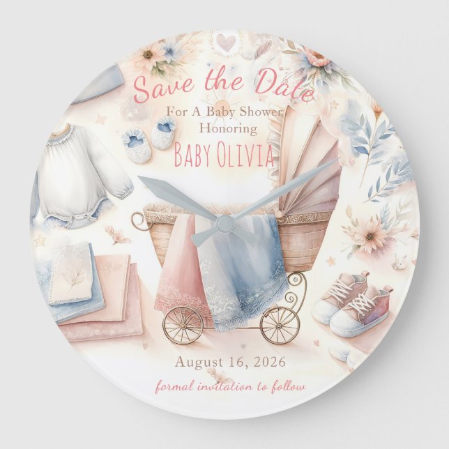 Cute coming soon announcement large clock (Front)