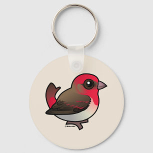 Cute Common Rosefinch Key Ring