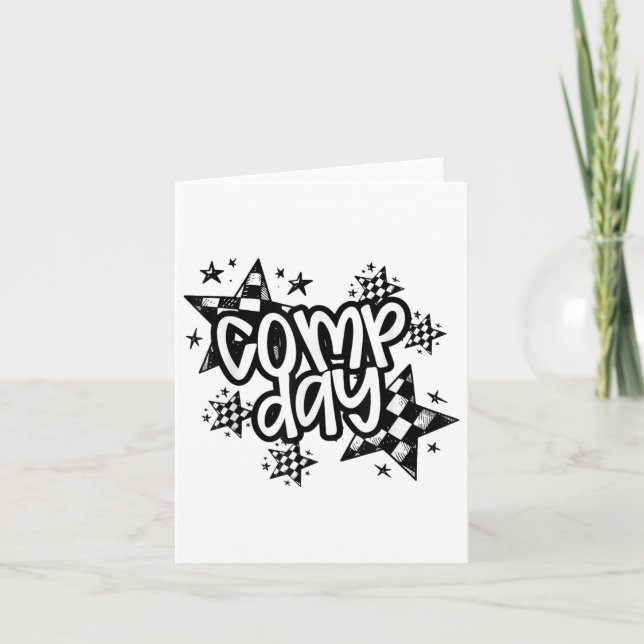 Cute Comp Day Cheer Comp Season Cheerleading Compe Card (Front)