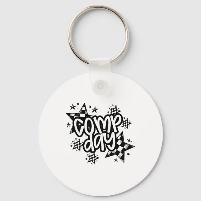 Cute Comp Day Cheer Comp Season Cheerleading Compe Key Ring (Front)