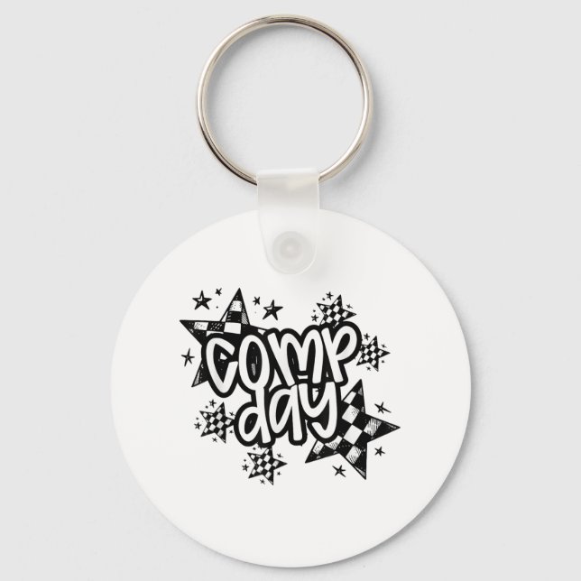 Cute Comp Day Cheer Comp Season Cheerleading Compe Key Ring (Front)