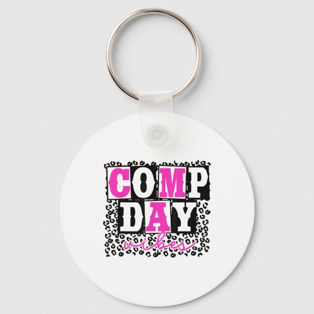 Cute Comp Day Vibes Cheer Cheerleading Cheer Compe Key Ring (Front)