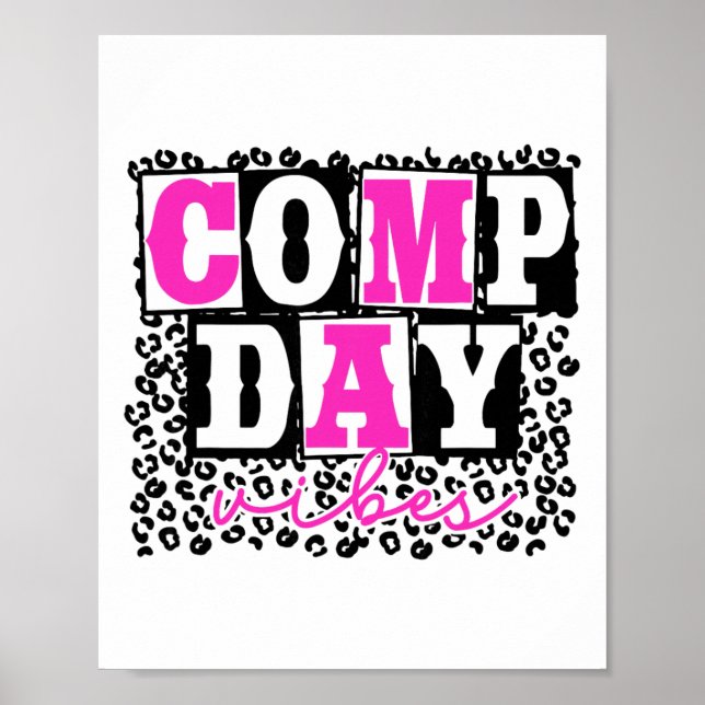 Cute Comp Day Vibes Cheer Cheerleading Cheer Compe Poster (Front)