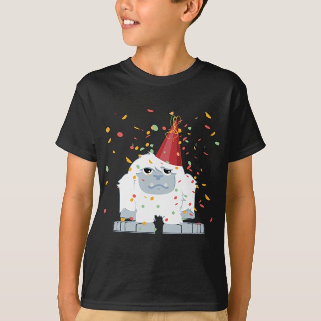 Cute Confetti Party Yeti T-Shirt (Front)