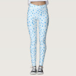 Cute Confetti Polka Dots Pattern in Blue Leggings<br><div class="desc">Step out in style with these playful blue polka dot leggings,  featuring a fun dot pattern on a crisp white background; perfect for workouts,  lounging,  or casual everyday wear,  these comfortable and eye-catching leggings add a touch of personality to any outfit.</div>