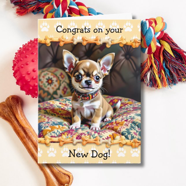 Cute Congrats on your New Chihuahua Puppy  Dog  Card (Creator Uploaded)