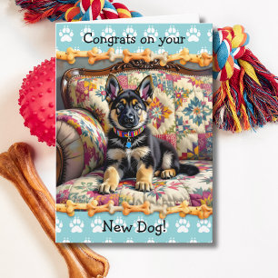 Cute Congrats on your New German Shepherd  Dog  Card
