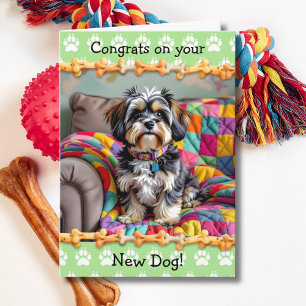 Cute Congrats on your New Lhaso Apso Dog  Card