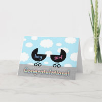 Cute Congratulations Twins Boy and Girl