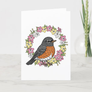 Cute Connecticut Bird With Mirabilis Holiday Card