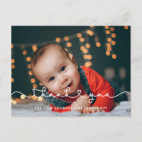 Cute connecting heart font Baby shower thank you