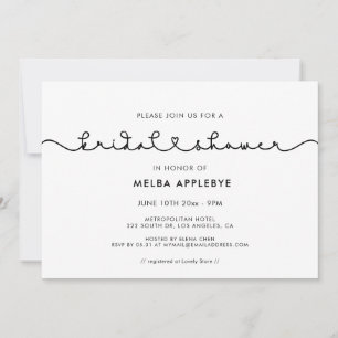 Cute connecting heart font Bridal shower Invitation