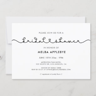 Cute connecting heart font Bridal shower Invitation