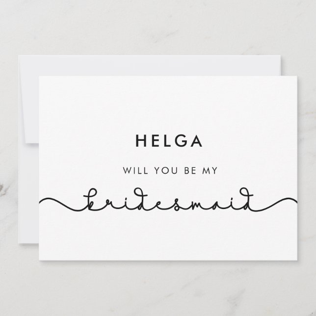 Cute connecting heart font Bridesmaid proposal Invitation (Front)