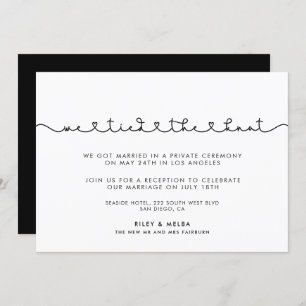 Cute connecting heart font We tied the knot card