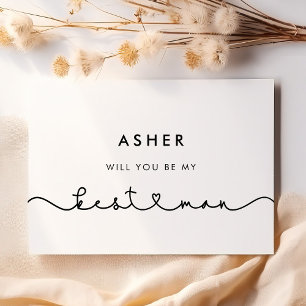 Cute connecting heart font Will you be my best man Invitation