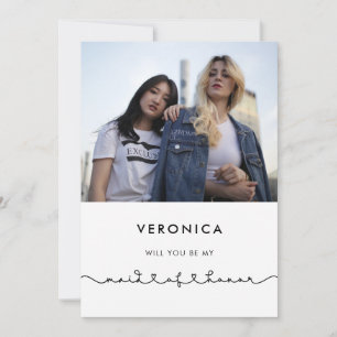 Cute connecting heart Maid of Honour proposal card