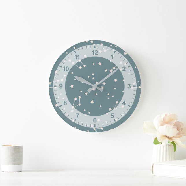 Cute Constellation Sky Pattern Large Clock (Home)