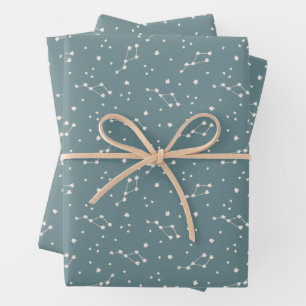 Cute Constellation Sky Pattern Wrapping Paper Sheet