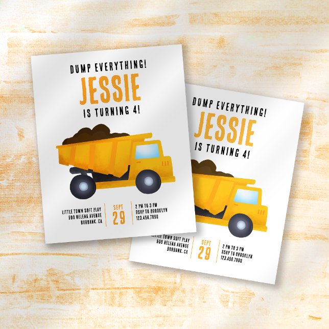 Cute Construction Birthday Party Invitation (Creator Uploaded)