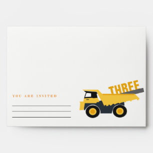 Cute Construction Dump Truck Any Age Birthday  Envelope