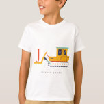 Cute Construction Fork Lift Vehicle Monogram T-Shirt<br><div class="desc">If you need any further customisation please feel free to message me on yellowfebstudio@gmail.com.</div>