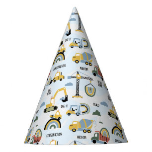 Cute Construction Theme Birthday Party Hat