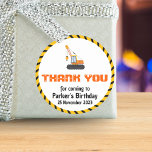 Cute Construction Theme Kid's Birthday Party Class Classic Round Sticker<br><div class="desc">Our Cute Construction Theme Kid's Birthday Party supplies include all the essentials to make your child's party a success. From customisable invitations to sturdy paper plates and napkins, our party supplies feature a fun construction theme that's sure to delight little builders. Our range of products also includes water bottles, bunting...</div>