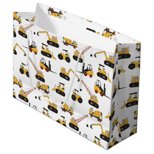 cute construction tiled party large gift bag
