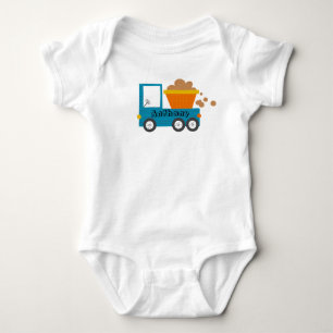 Cute Construction Truck Name Baby Boy Bodysuit
