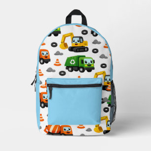 Cute Construction Trucks Backpack Pattern