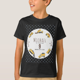 Cute Construction Trucks Birthday T-Shirt