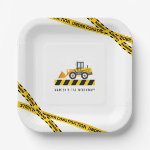 Cute Construction Trucks Party Favors Tableware Paper Plate
