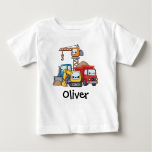 Cute Construction Vehicles Baby T-Shirt
