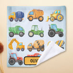 Cute Construction Vehicles Boys Wash Cloth<br><div class="desc">Cute construction vehicles pattern personalised design.</div>