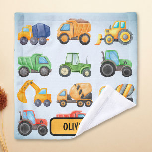 Cute Construction Vehicles Boys Wash Cloth