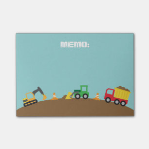 Cute Construction Vehicles For Boys Post-it Notes