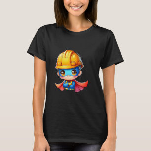 Cute Construction Worker Super Hero Builder Superh T-Shirt
