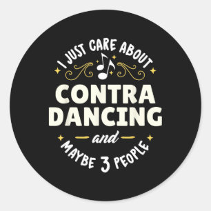 Cute Contra Dancing Dance For Women And Men Who Lo Classic Round Sticker