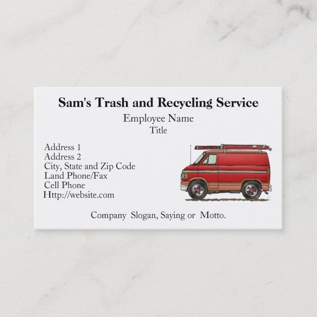 Cute Contractor Van Business Card (Front)