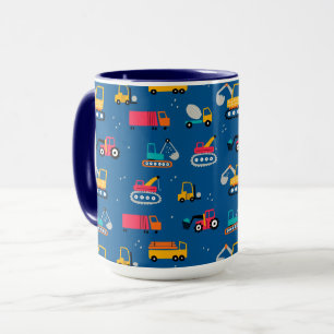 Cute Contruction Movers Pattern Mug