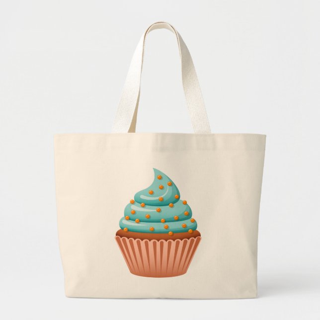 Cute Cook Foodie Baking Baker Kitchen Cupcake Large Tote Bag (Front)