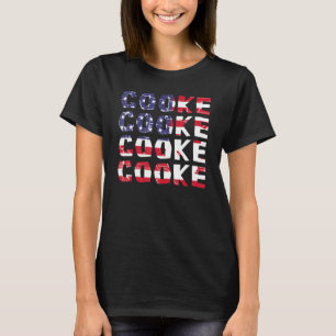 Cute Cooke American Flag Red White Blue Merch Out T-Shirt