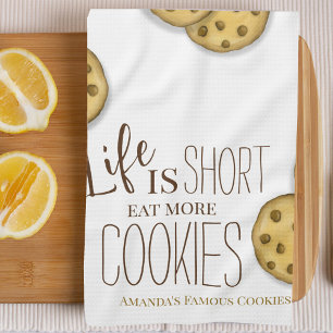 Cute Cookie Baking Personalised Tea Towel