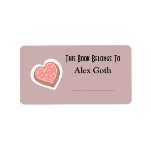 Cute Cookie Book Labels - Custom Name Labels