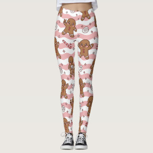 Cute Cookie Character Print for Holiday Gifts Leggings
