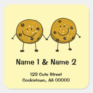 Cute cookie couple address label