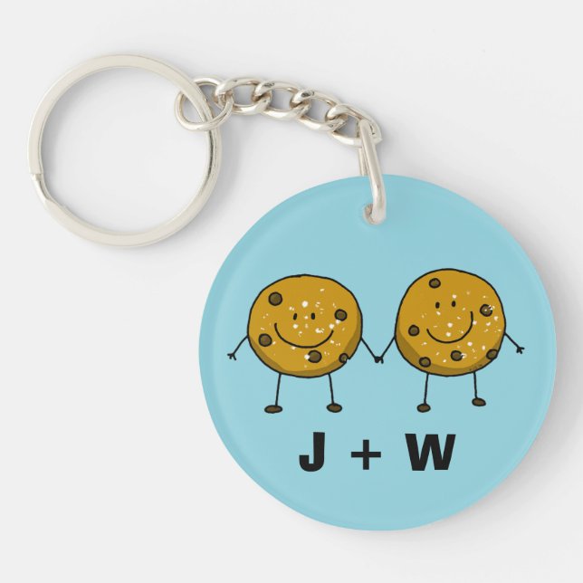 Cute Cookie Couple Custom Gift Key Ring (Front)