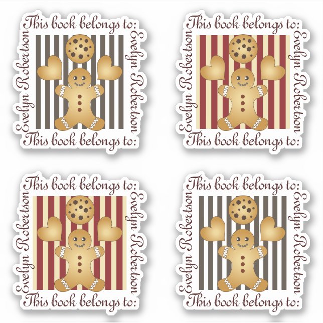 Cute Cookie Gingerbread Man Bookplate (Front)