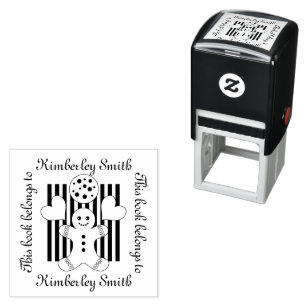 Cute Cookie Gingerbread Man This Book Belongs To Self-inking Stamp